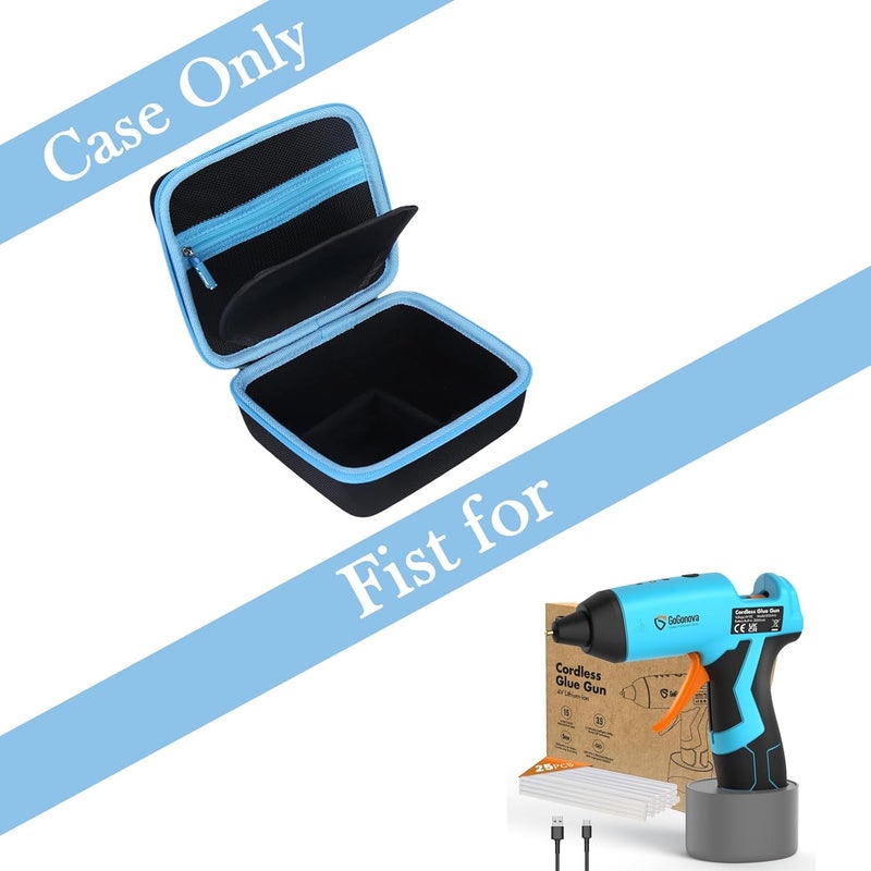 worfty Storage Case for GoGonova Cordless Glue Gun, Hard Waterproof Carrying Case for GoGonova 15s Fast Preheating 2Ah 4V Cordless Hot Glue Gun with Glue Gun Sticks Pocket, Pink, Case Only (Blue) - Image 2